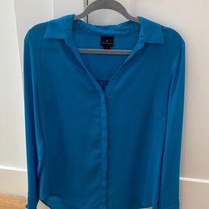 Worthington Teal Long Sleeve Blouse